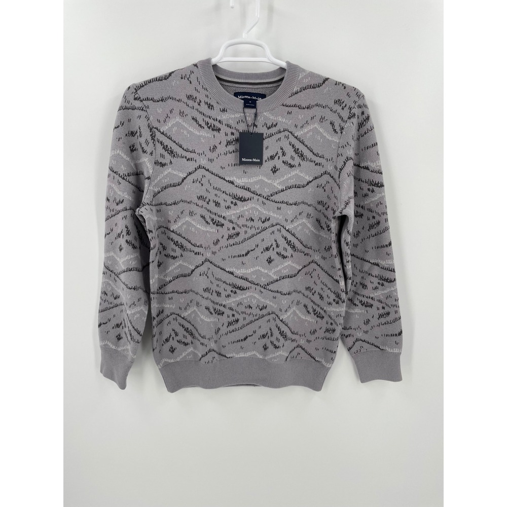 Mizzen+Main Hillcrest Crewneck Sweater M Nickel Slopes Mountain NWT